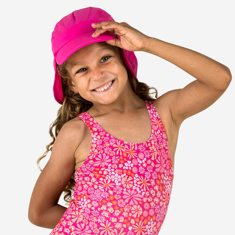 Casquette anti UV bébé nageur rose