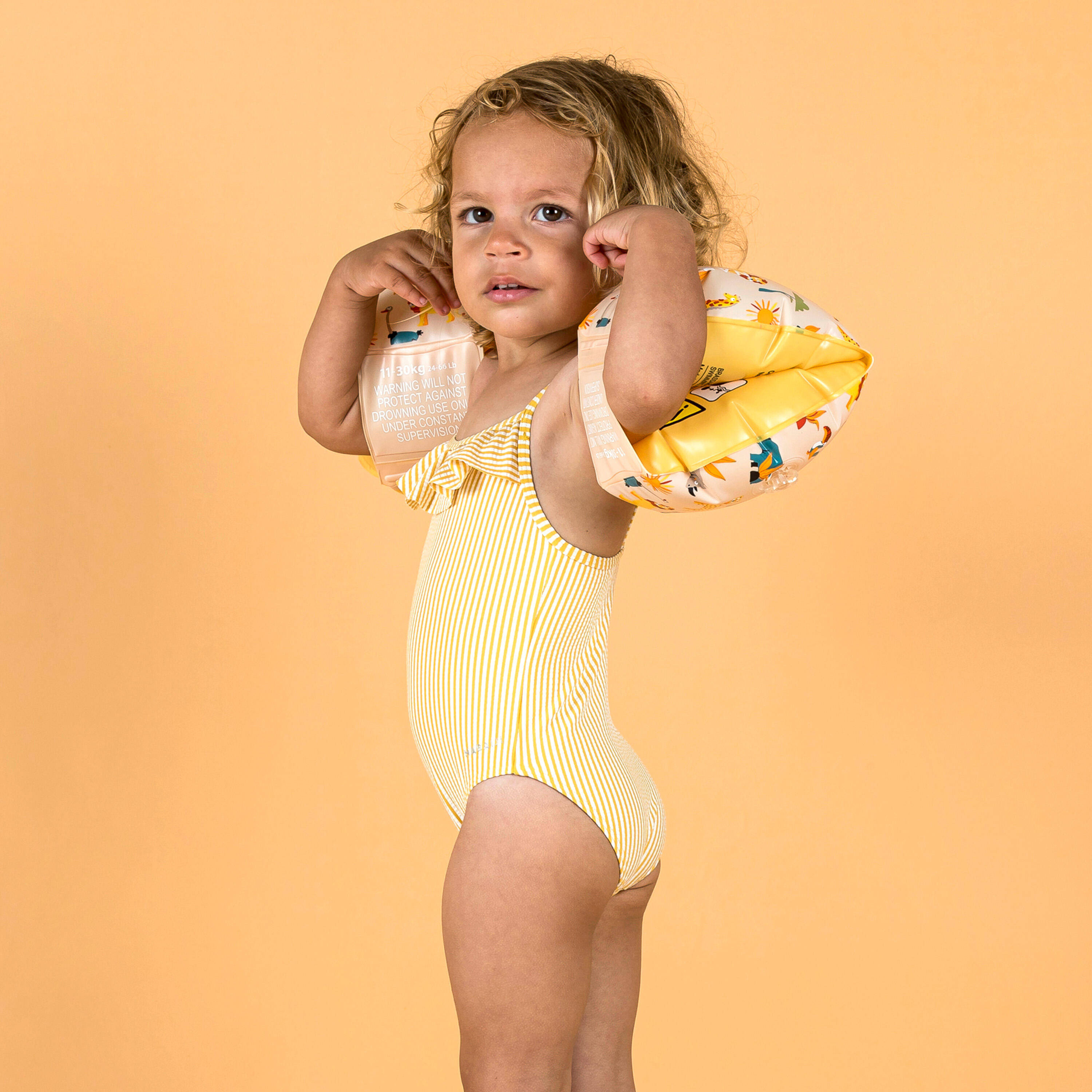 Baby Girls' 1-Piece Swimsuit Print with Ruffles Comfortable & Cute -  3