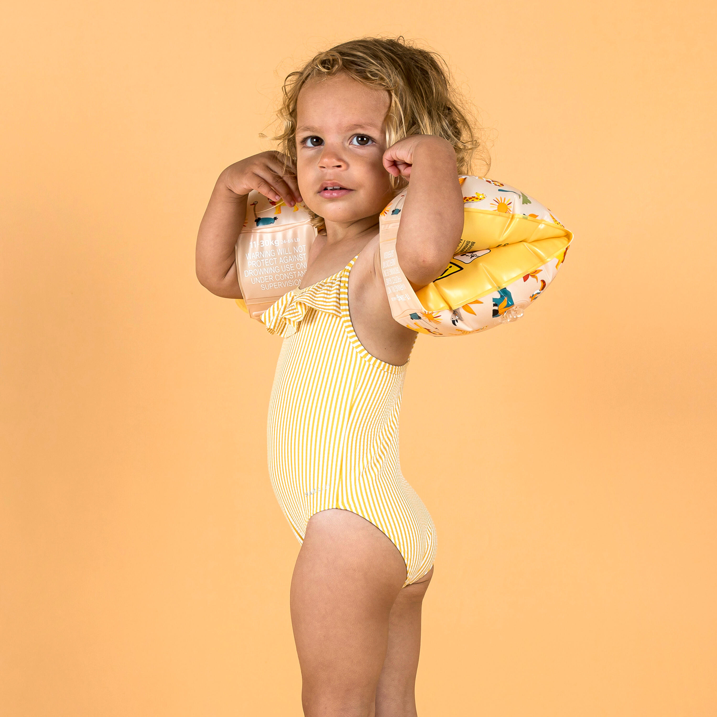 Maillot de bain bébé fille une pièce imprimé avec des volants 3/13