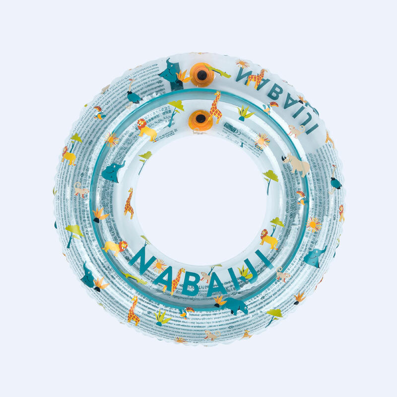 Schwimmring Kinder aufblasbar 65 cm - transparent Savanne 