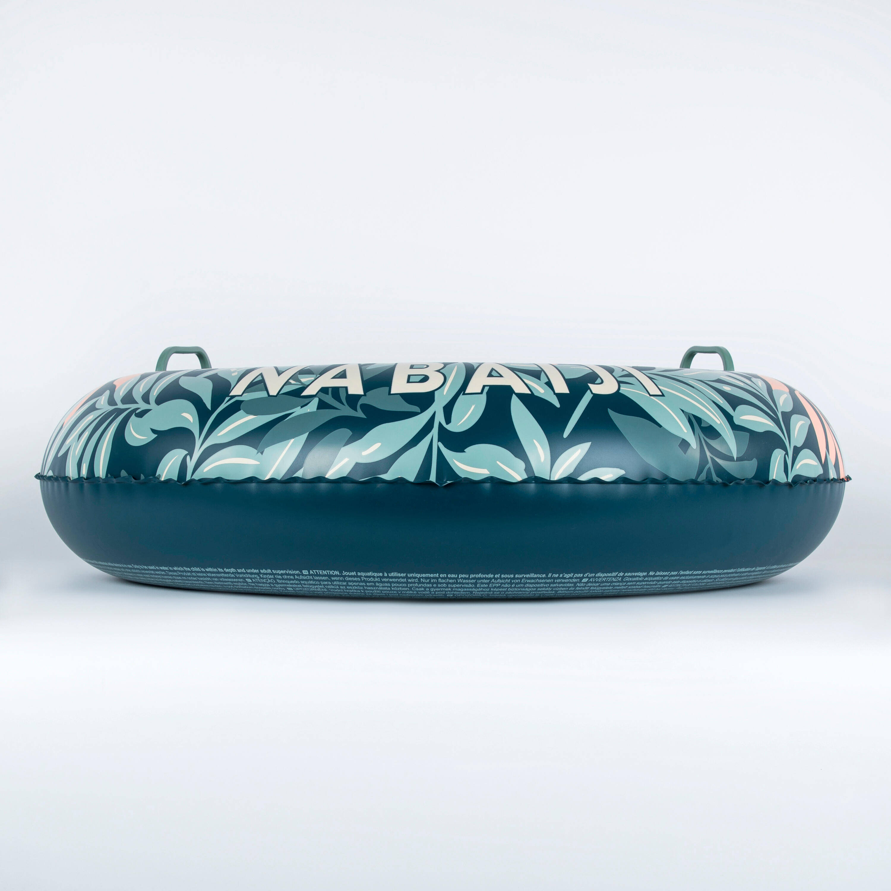 Large 92 cm inflatable printed pool ring with comfort grips -  4