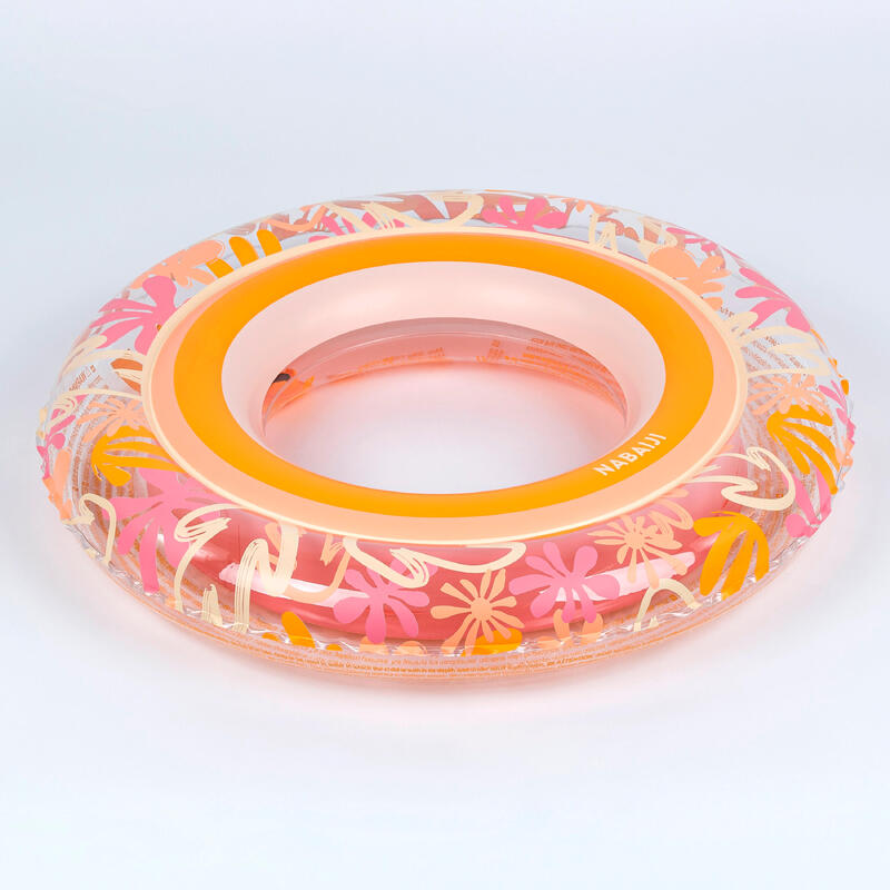 Çocuk Yüzme Simidi - 6/9 Yaş - 65 cm - Pembe/Desenli - Algue