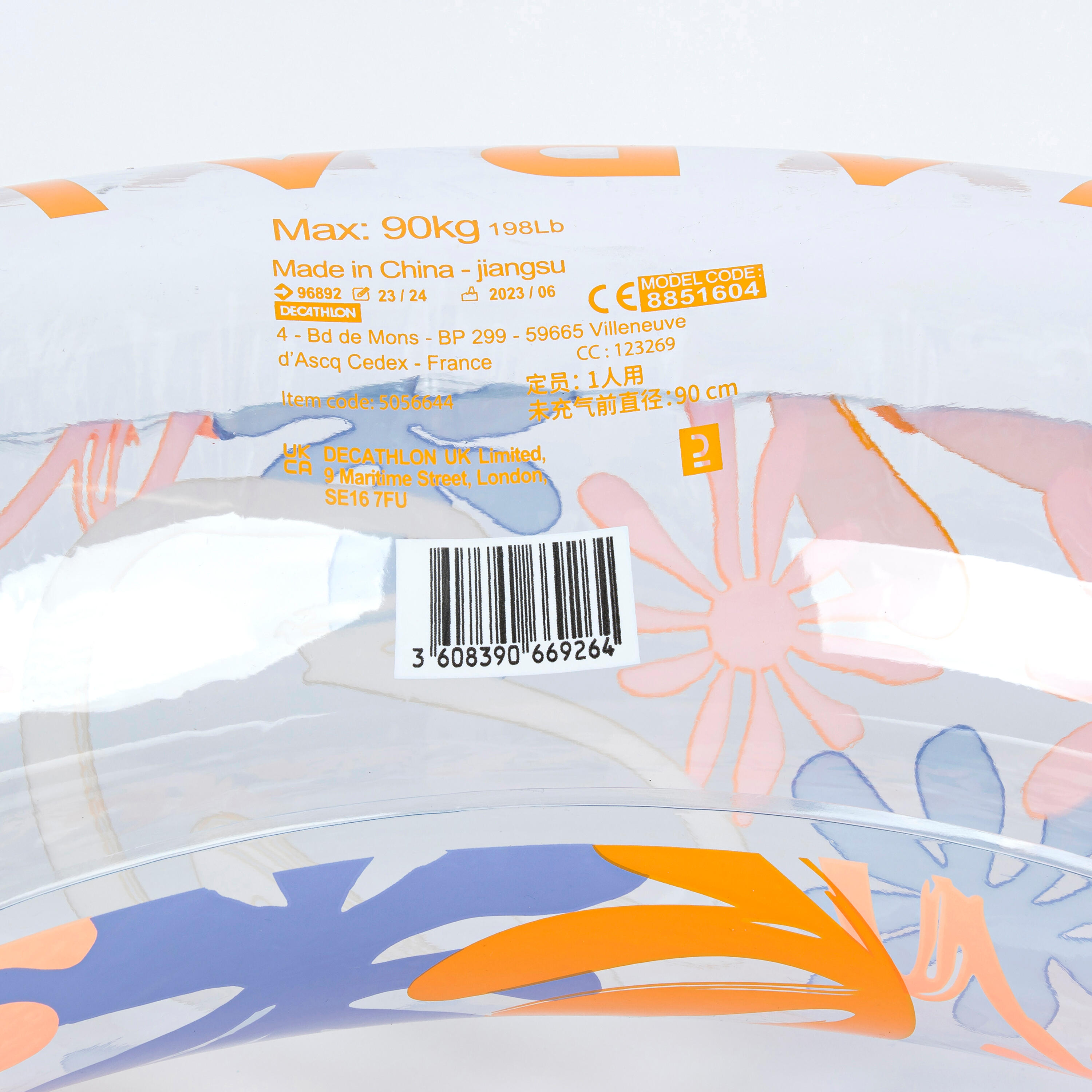 Flotador Piscina Estampat Inflable Nanses Mida Gran 92 cm 5/16