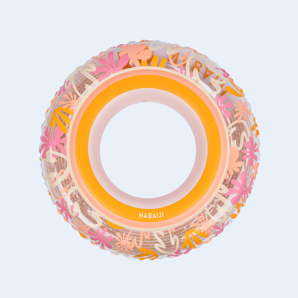 Bouée piscine gonflable 65 cm algues rose