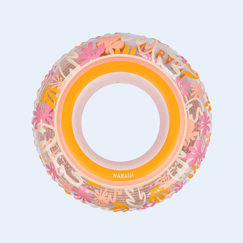 Çocuk Yüzme Simidi - 6/9 Yaş - 65 cm - Pembe/Desenli - Algue