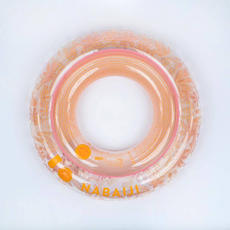 Çocuk Yüzme Simidi - 6/9 Yaş - 65 cm - Pembe/Desenli - Algue