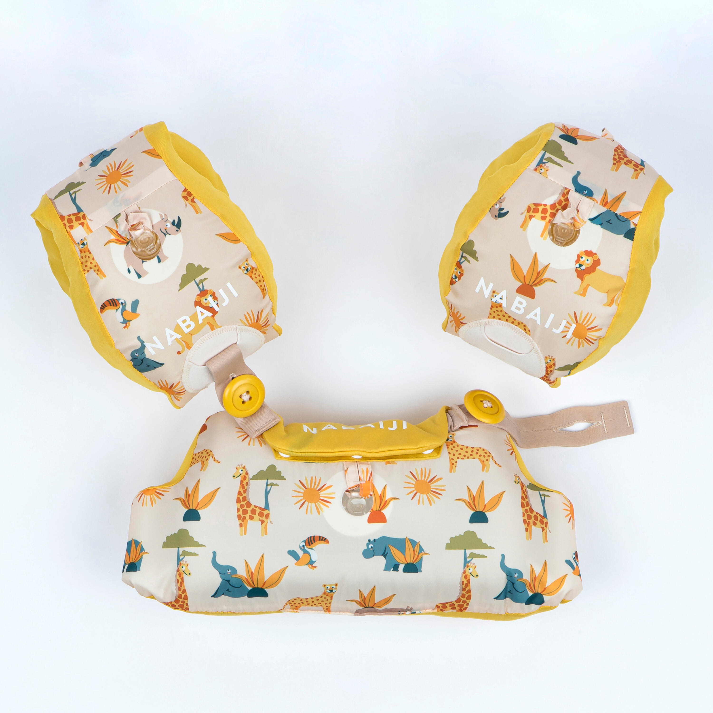 Manguitos-Cinturón Tiswim Niños 15-30 kg Beis Estampado Sabana