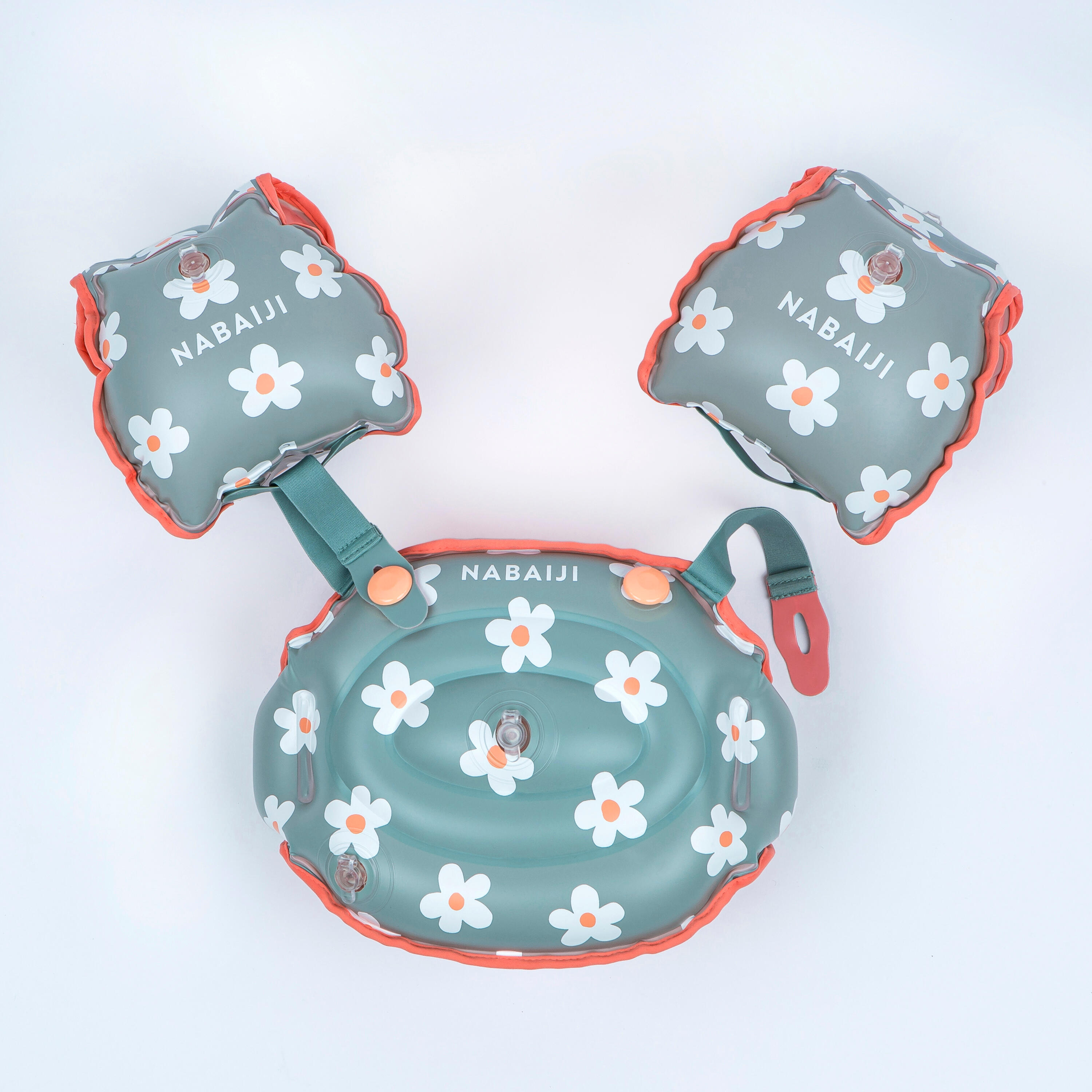 Brassards-ceinture de piscine évolutifs enfant, Tiswim fleurs Âge 2-6 ans - NABAIJI