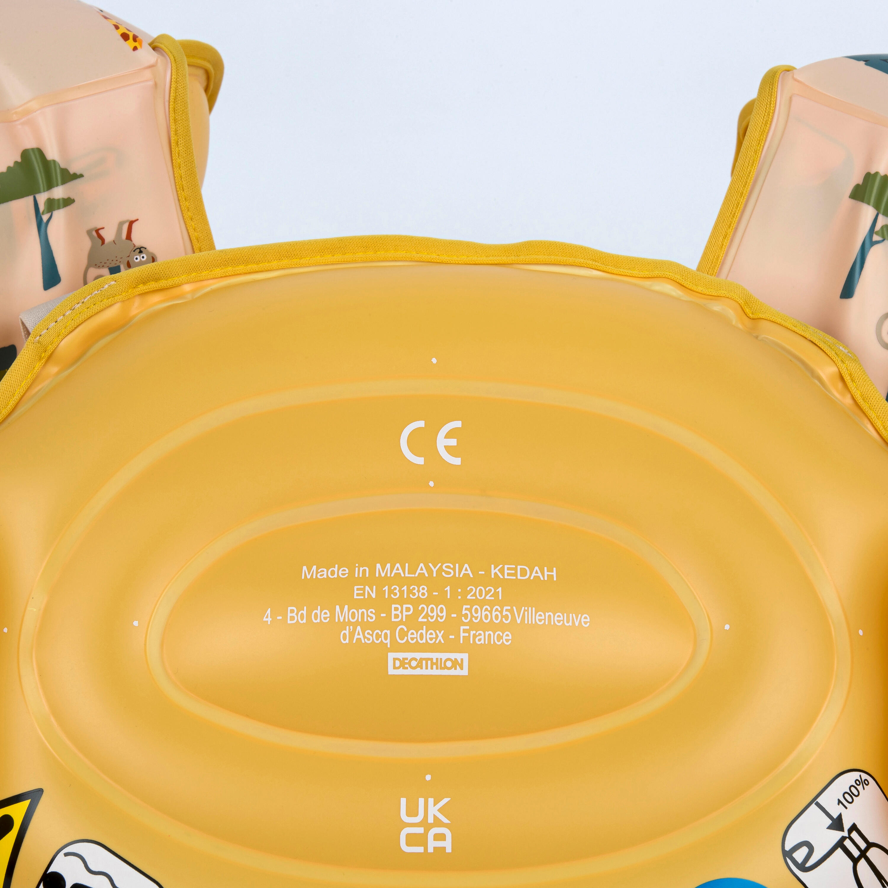 Meegroeiende zwemhulp Tiswim voor kinderen beige met savanneprint 4/8