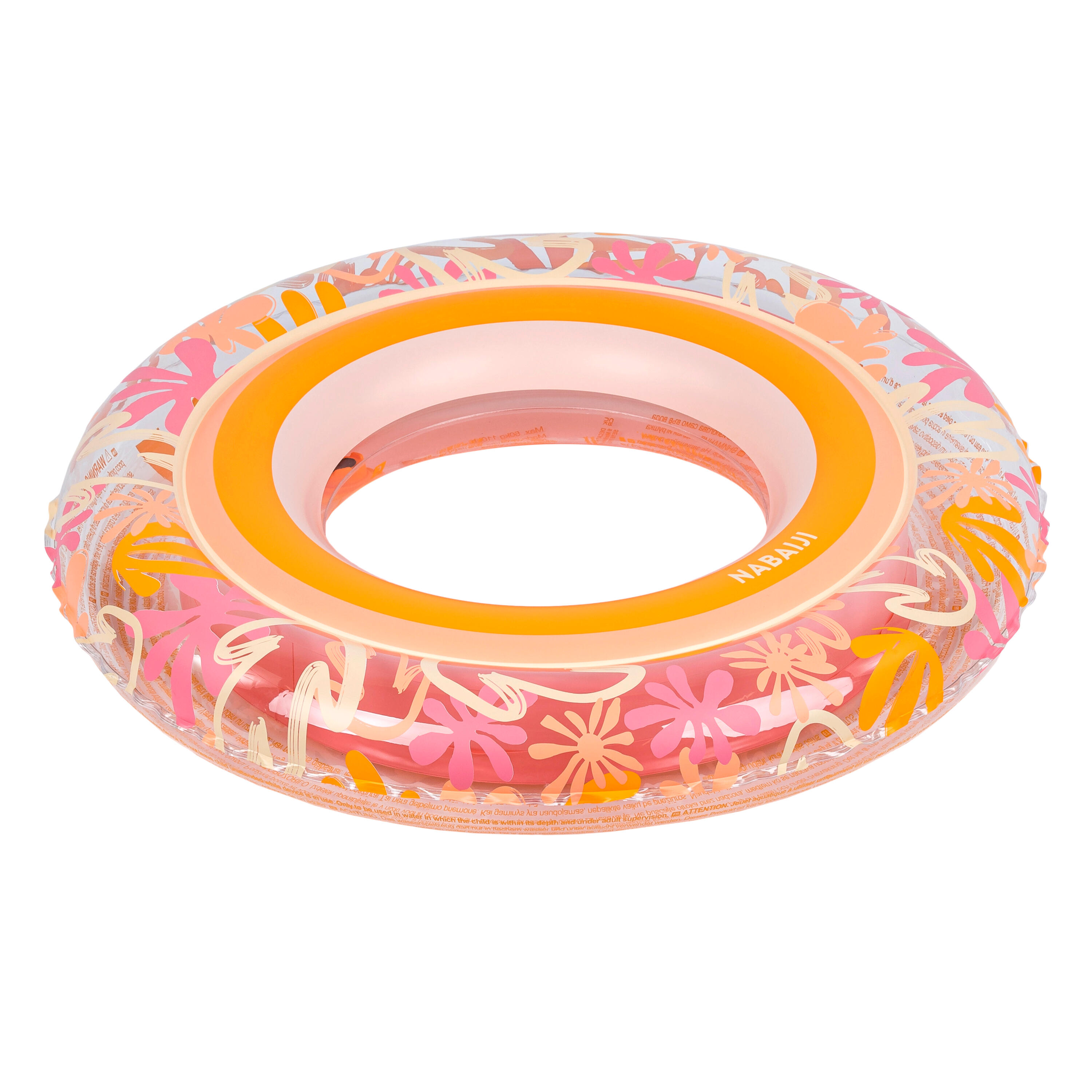 NABAIJI Inflatable pool ring 65 cm PINK SEAWEED