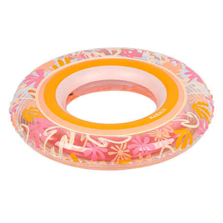 Rožnat napihljivi plavalni obroč s potiskom SEAWEED za otroke (65 cm) 