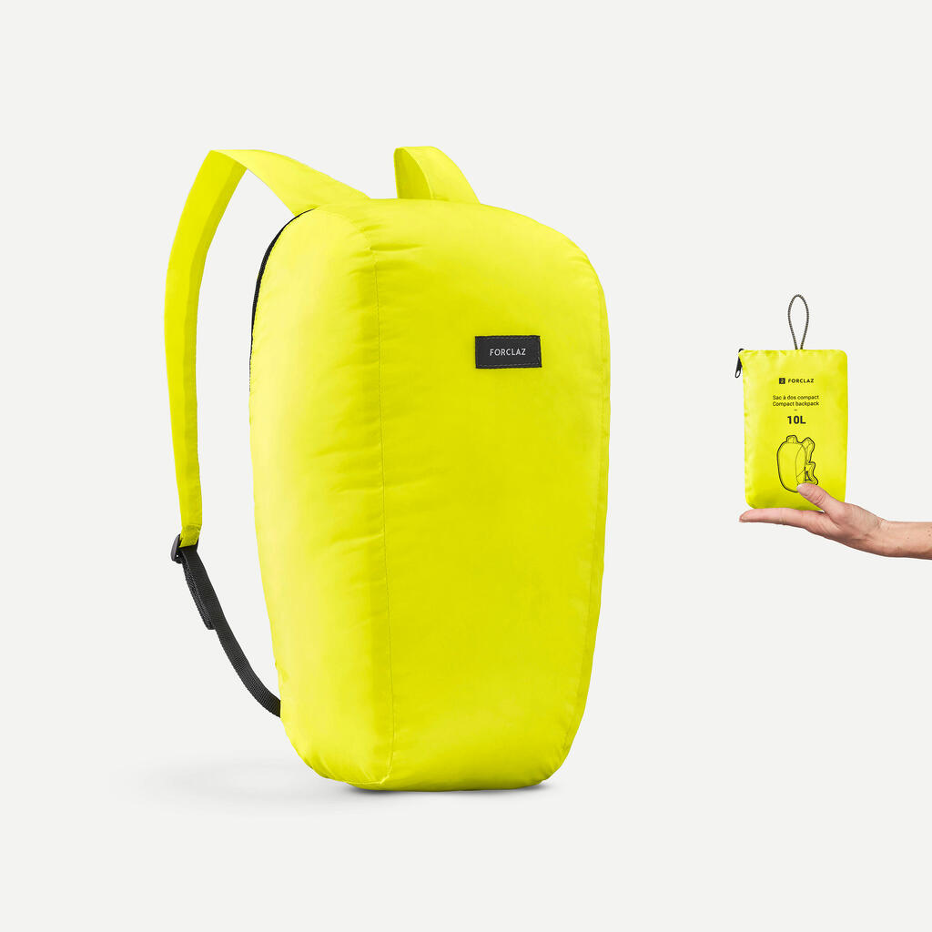 Morral de 10L compacto para trekking de viaje fluorescente gris