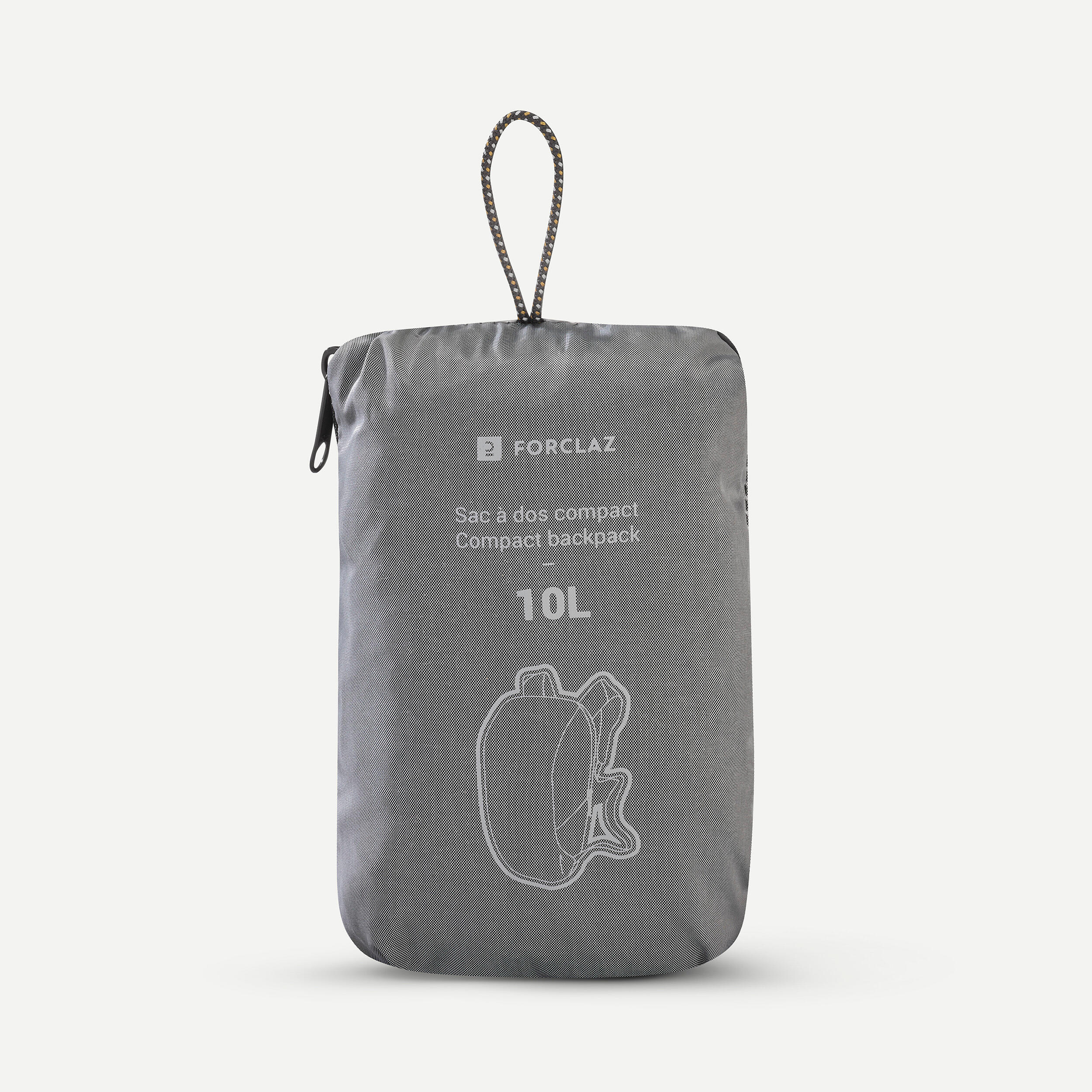 Zaino viaggio pieghevole TRAVEL COMPACT 10L grigio 4/5