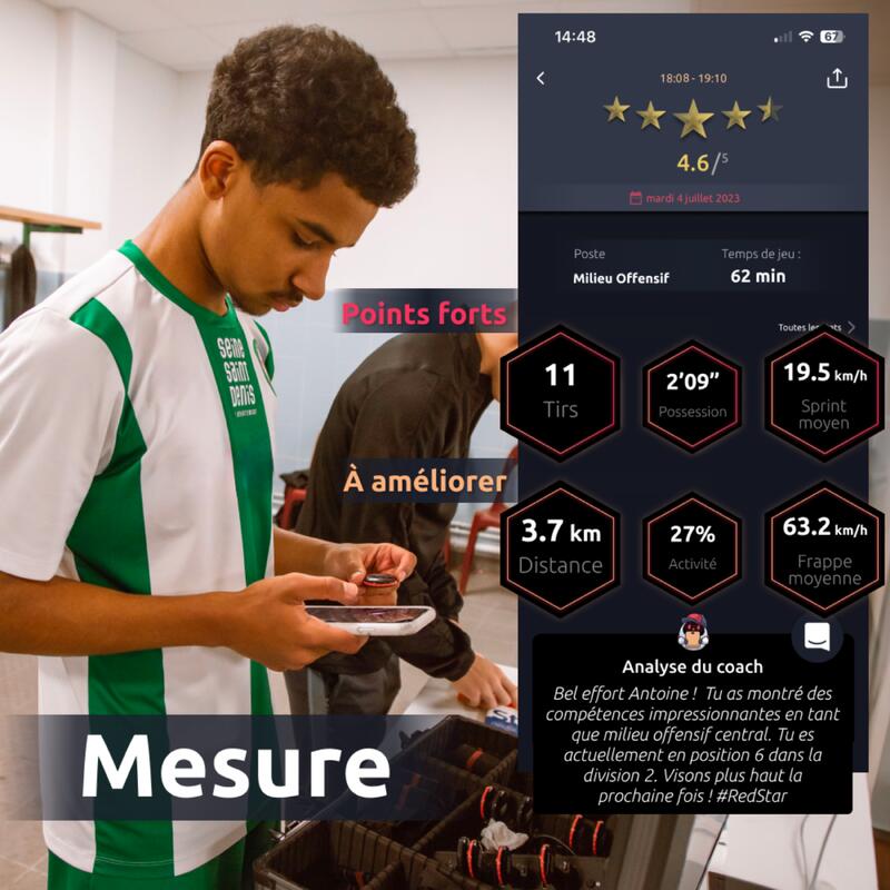 Inteligentny czujnik Footbar Meteor pomiaru aktywności