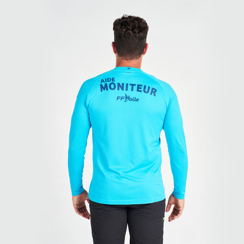 T-shirt anti-UV manches longues Sailing 500 homme Moniteur FFV bleu