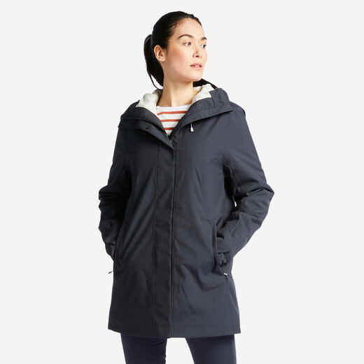 
      Women's Warm Waterproof Windproof Jacket SAILING 300 - Dark grey
  