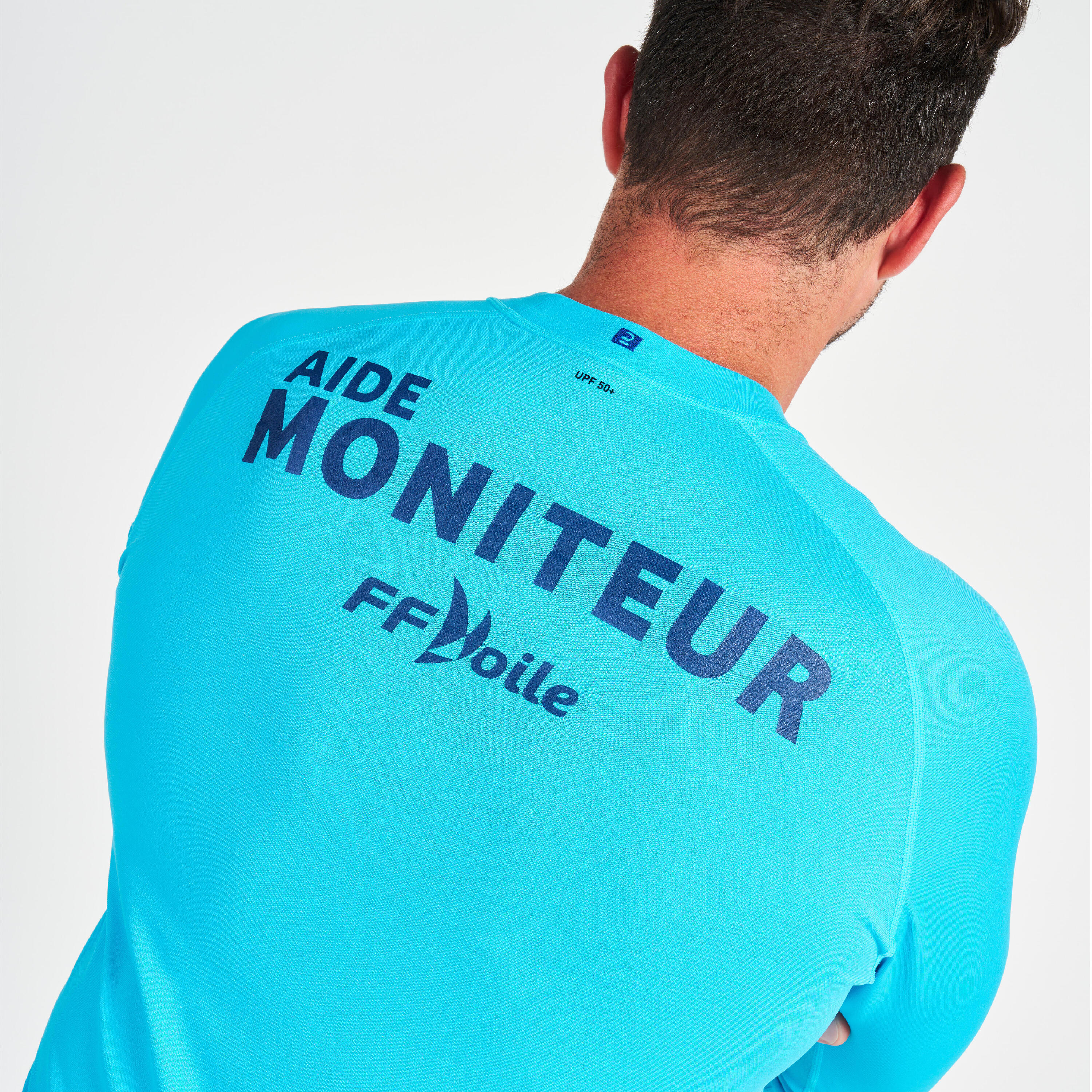 Men's Long-sleeved Anti-UV T-shirt Sailing 500 Monitor FFV Blue 4/5
