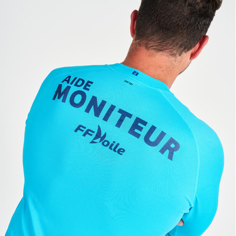 T-shirt anti-UV manches longues Sailing 500 homme Moniteur FFV bleu