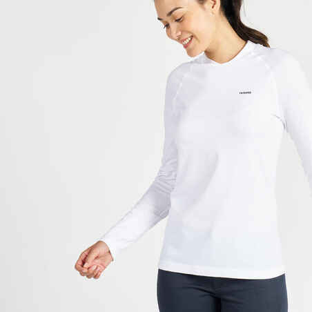 Women's Long-sleeved Anti-UV T-shirt 500 White