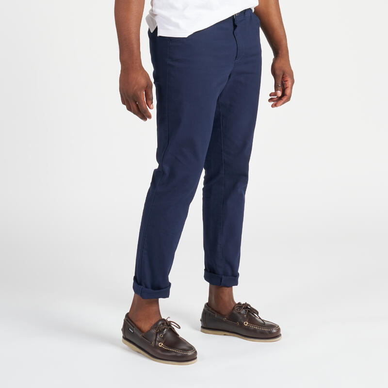 Pantaloni vela uomo SAILING 100 cotone blu