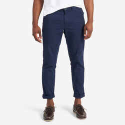 Men's sailing cotton trousers 100 navy blue