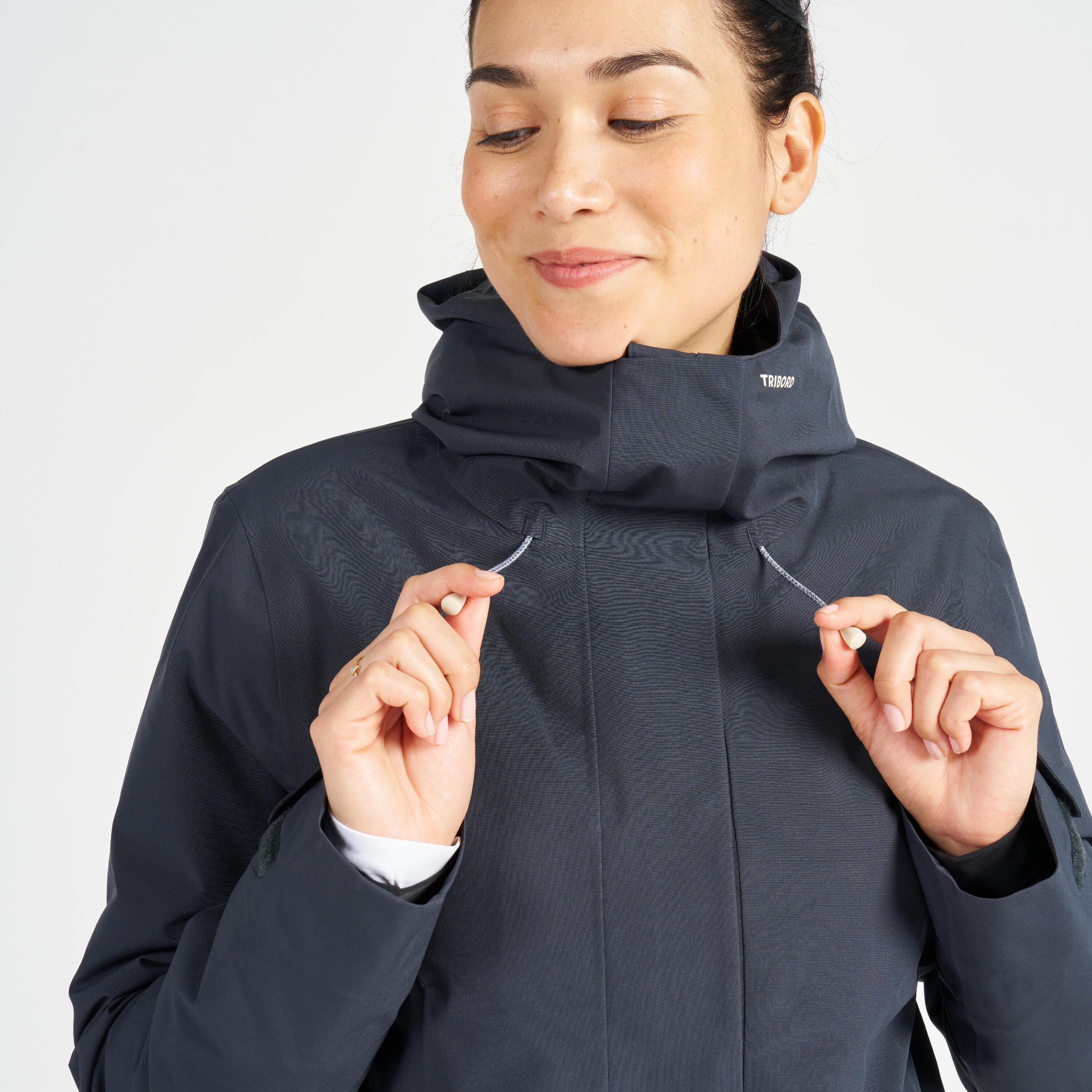 Chaqueta Impermeable Mujer Cálida Sailing 500 negro 5/13