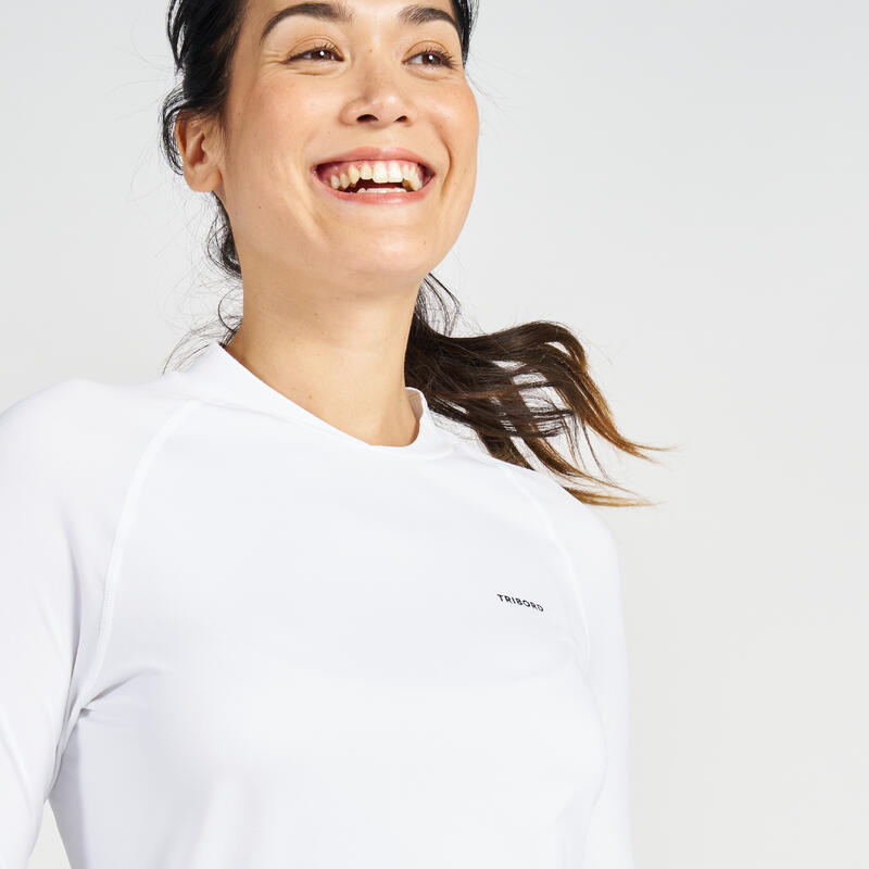 Maglia anti-UV vela donna SAILING 500 bianca