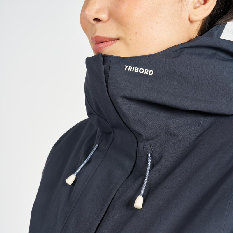 Segeljacke Damen warm wasserdicht - Sailing 300 dunkelgrau