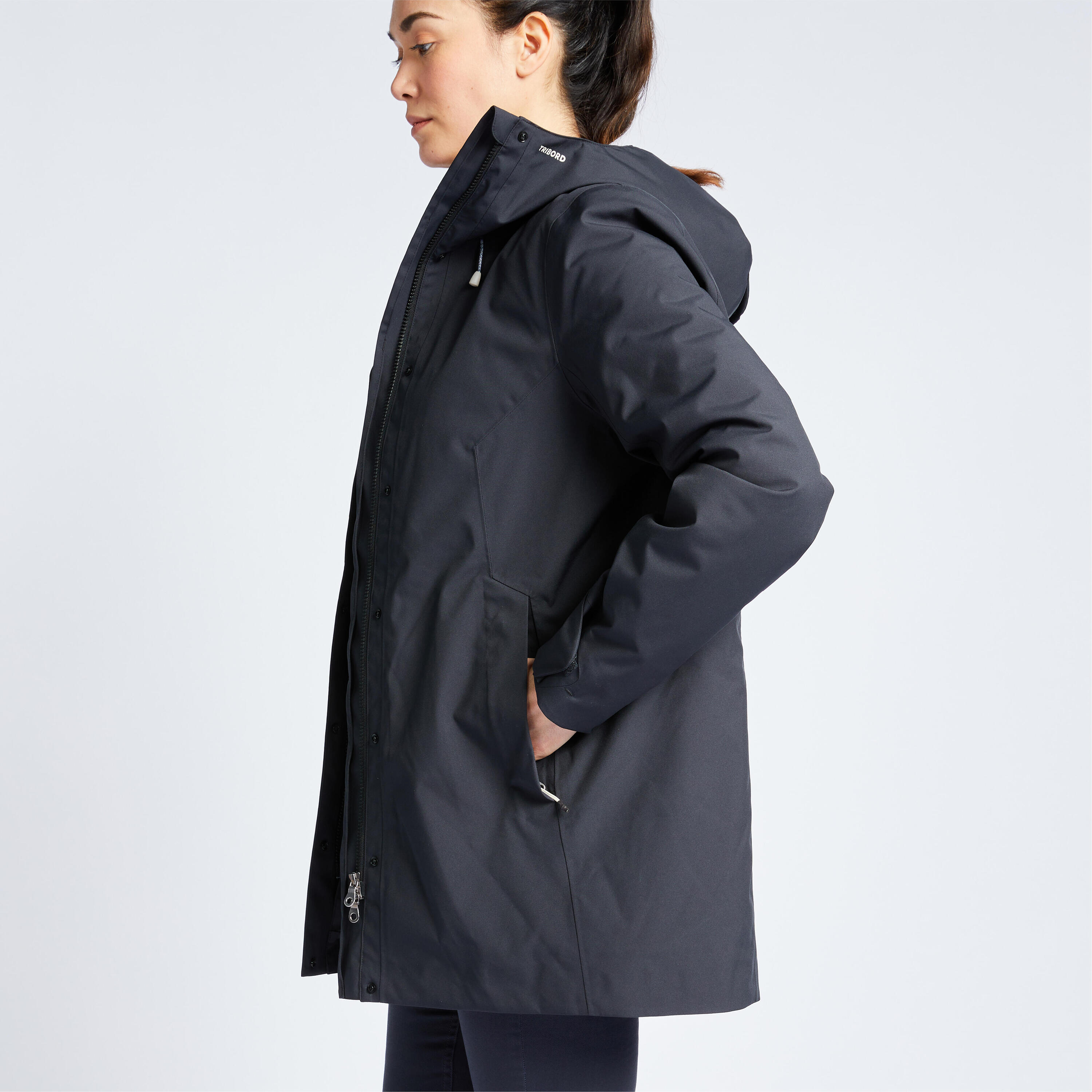 Women's Warm Waterproof Windproof Jacket SAILING 300 - Dark grey 3/13