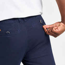 Men's sailing cotton trousers 100 navy blue