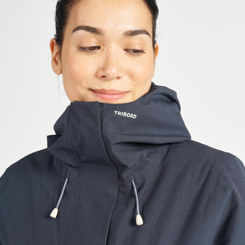 Segeljacke Damen warm wasserdicht - Sailing 300 dunkelgrau