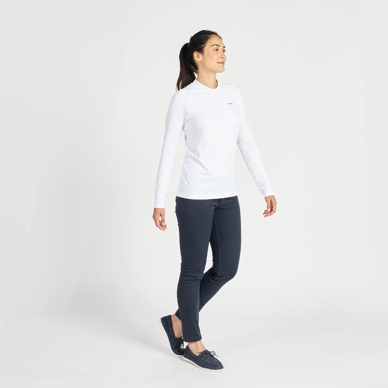 Maglia anti-UV donna SAILING 500 bianca