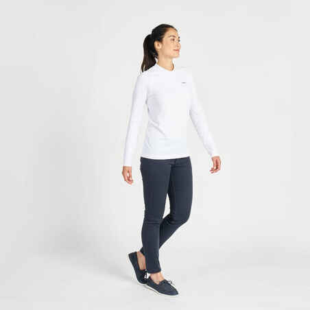 Women's Long-sleeved Anti-UV T-shirt 500 White