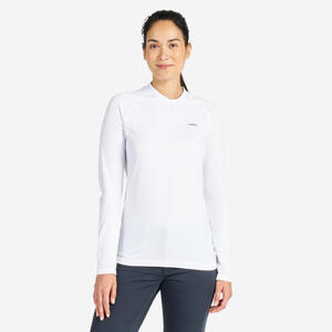 Camiseta Protección Solar Mujer Manga Larga Sailing 500 Blanco