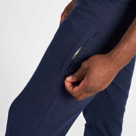 Men's sailing cotton trousers 100 navy blue