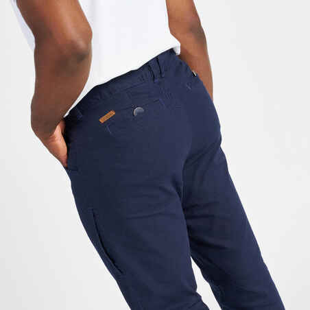 Men's sailing cotton trousers 100 navy blue