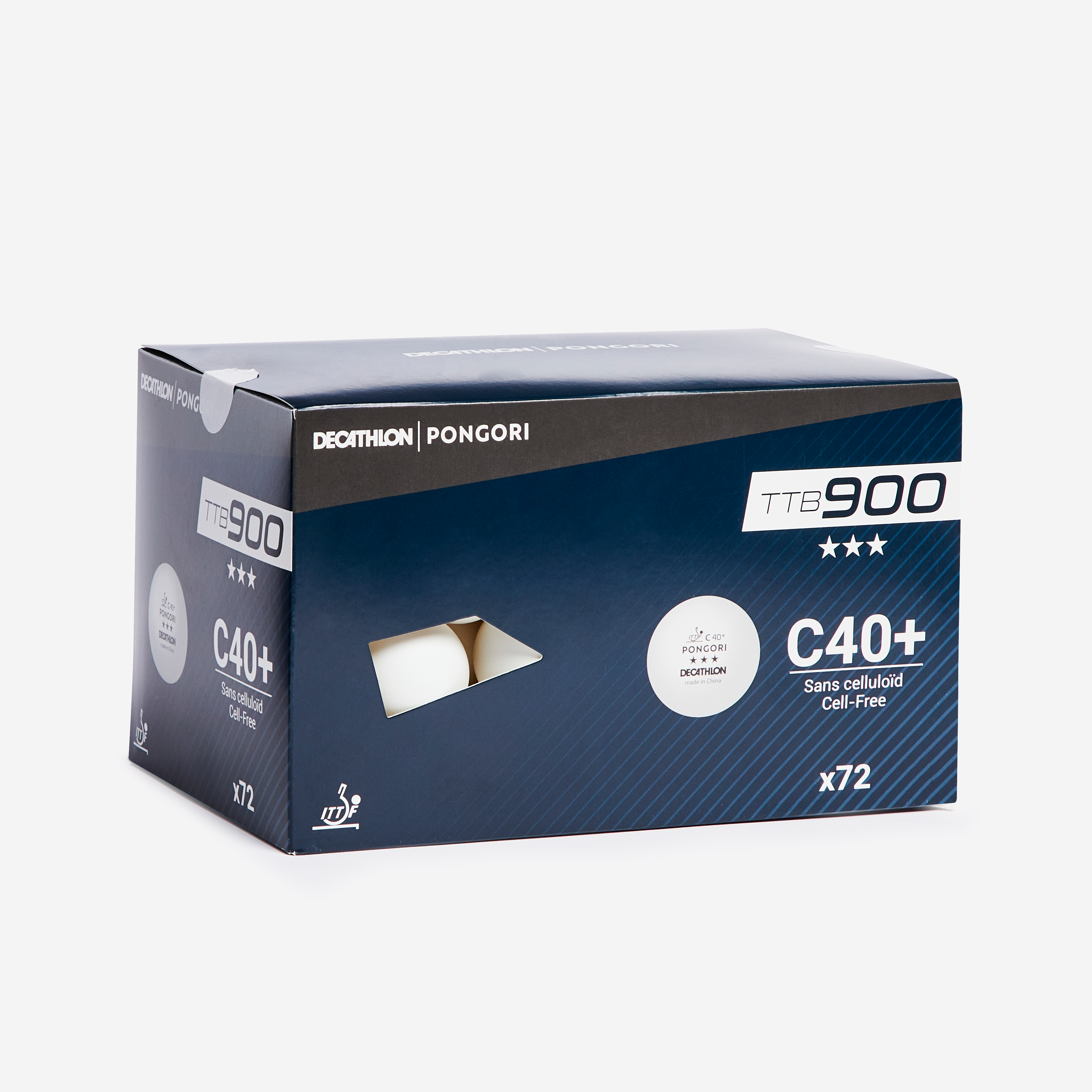 Balles de tennis de table ttb 900 40+ 3* c ittf x72 blanches - Tennis de table - PONGORI- Clubs - Entreprises - Collectivités - Associations