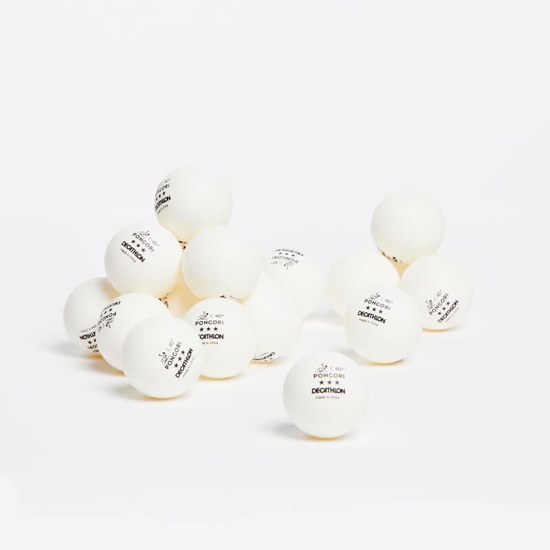Balles de tennis de table/ping-pong Matrix de taille officielle, 3 étoiles,  blanc, 40 mm, paq. 30