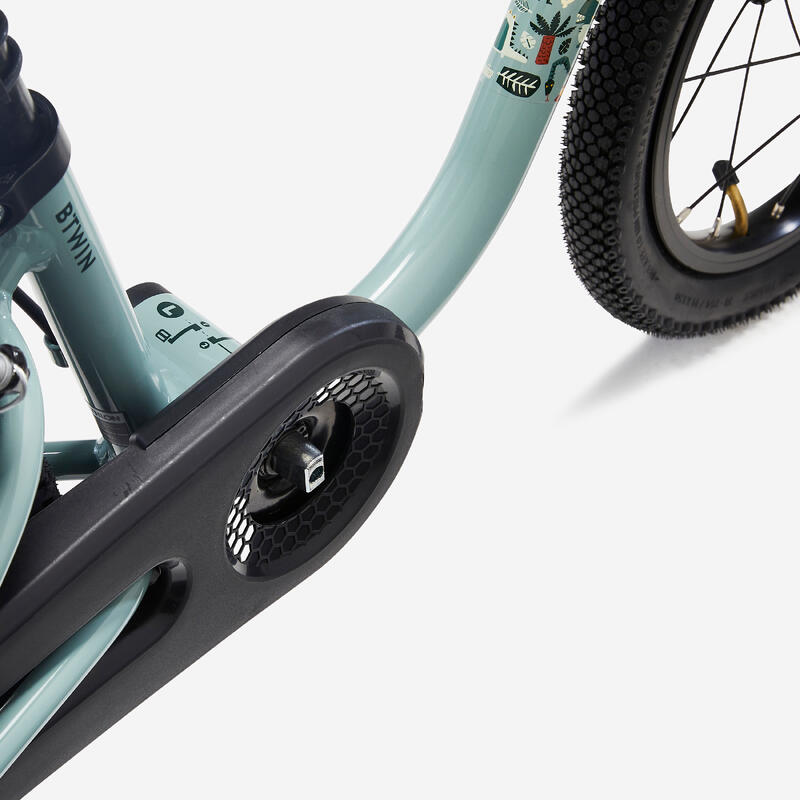 Bicicletă 2 în 1 Discover 900 14" verde copii 90-110 cm
