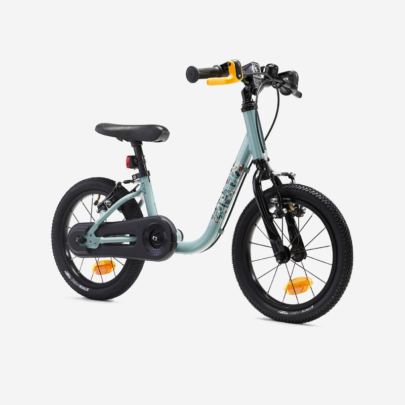 Bicicletă 2 în 1 Discover 900 14" verde copii 90-110 cm