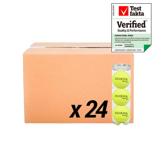 Carton 24 tubes de 3 balles de padel pressurisées- Kuikma PB Speed