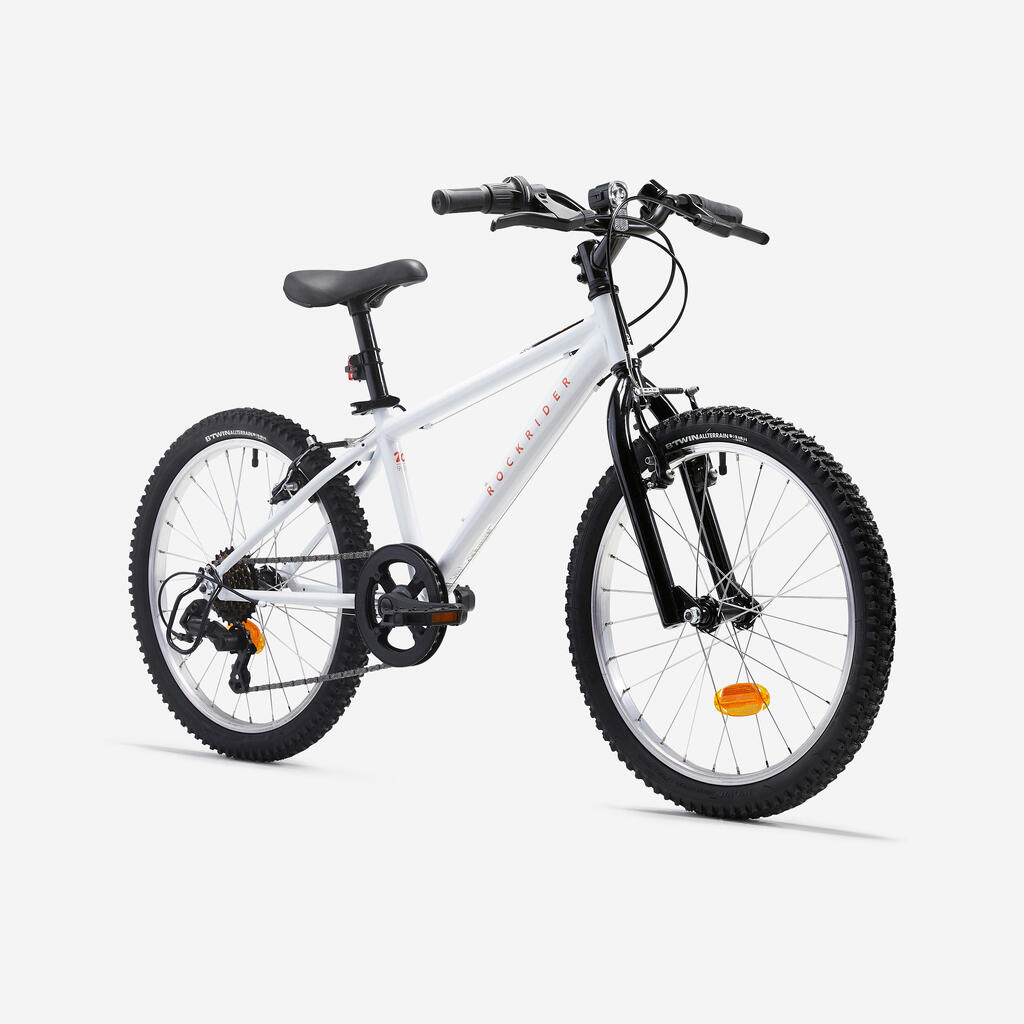 Bērnu kalnu velosipēds (6-9 g) “Rockrider ST 120”, 20 collas, balts/oranžs