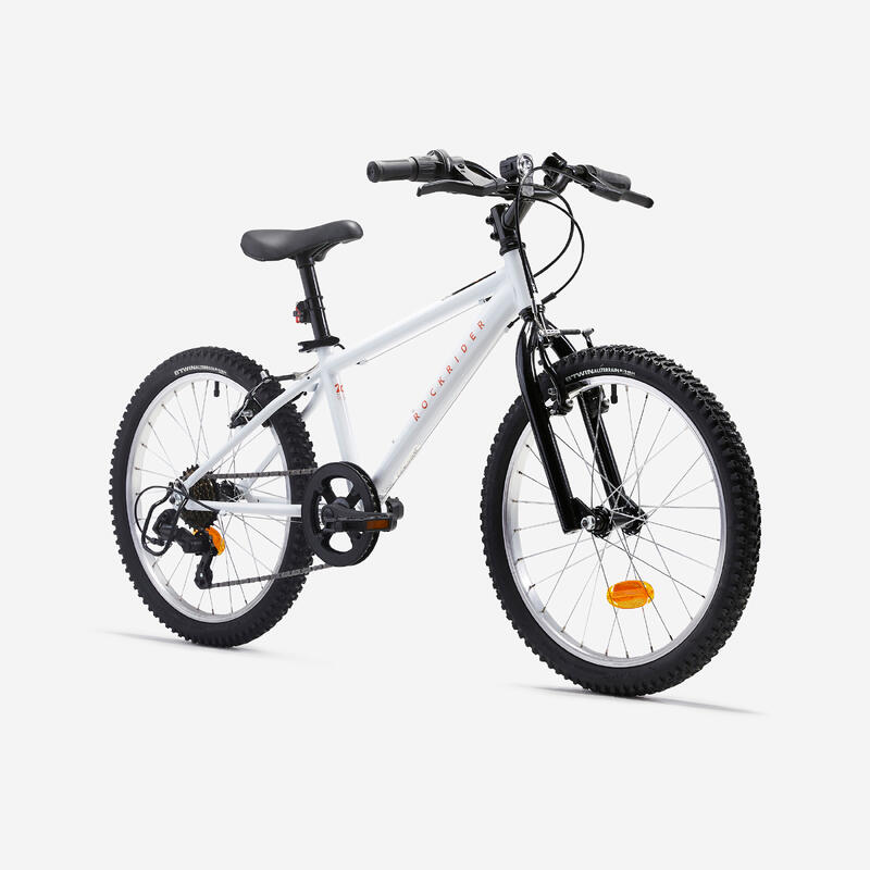 Bicicleta niños 20 Pulgadas MTB Rockrider ST 120 Blanco Naranja 6- 9 Años