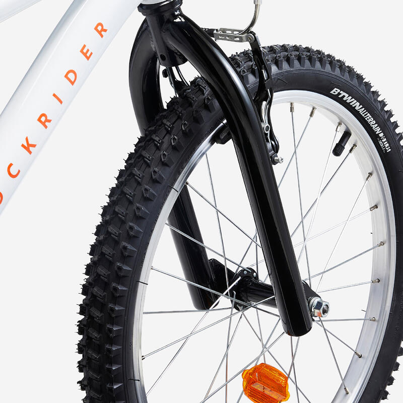 Mountainbike voor kinderen Rockrider EXPL 120 20 inch 6-9 jaar wit oranje