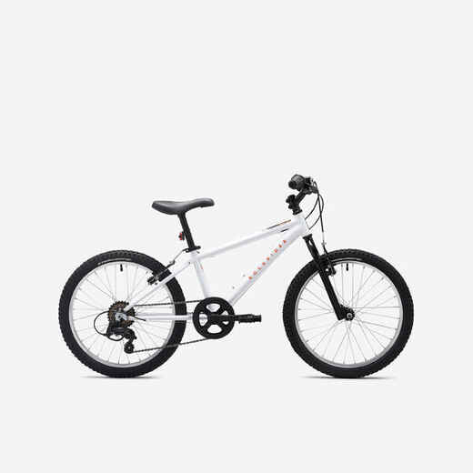 Detský horský bicykel ST 120 20-palcový 6-9 rokov bielo-oranžový