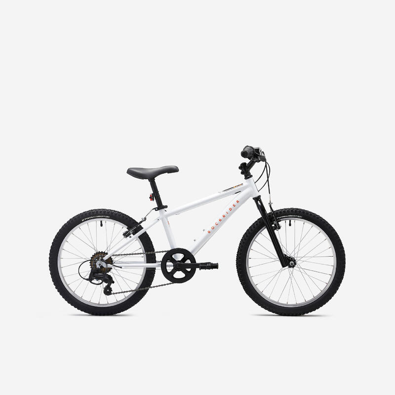 Pack Bicicleta niños 20 Pulgadas MTB Rockrider ST 120 Blanco Naranja 6- 9 Años