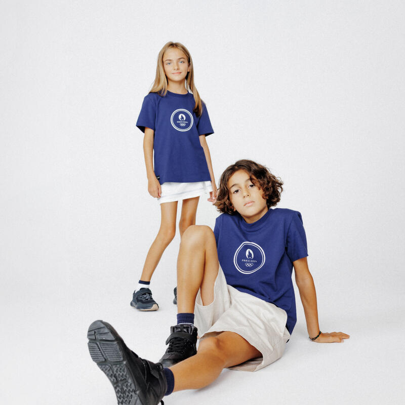 T-shirt manches courtes Paris 2024 Celebrate Essentiel Enfant bleu