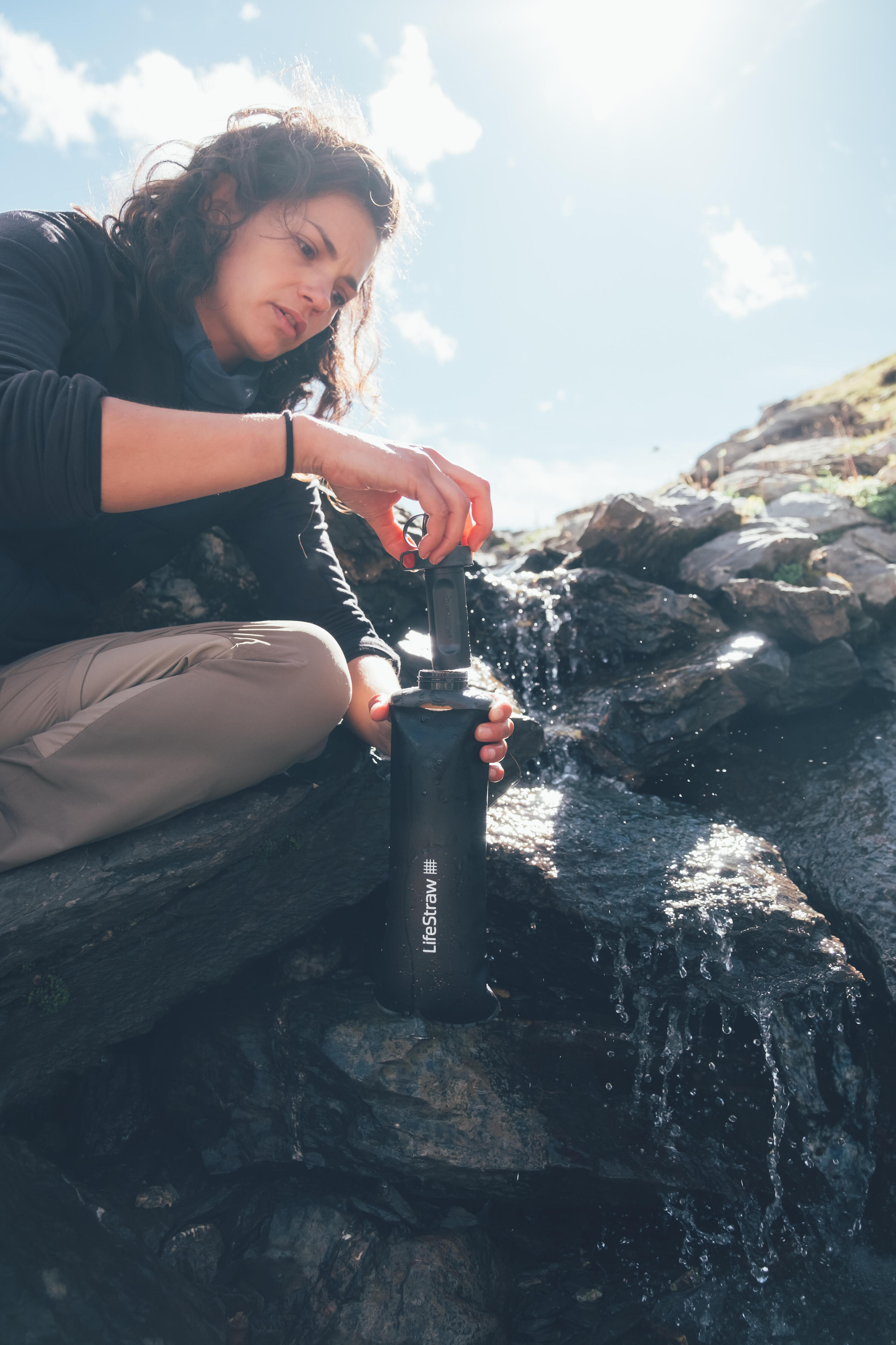 Bidon trekkingowy filtrujący Lifestraw - 1 litr, miękki 9/11