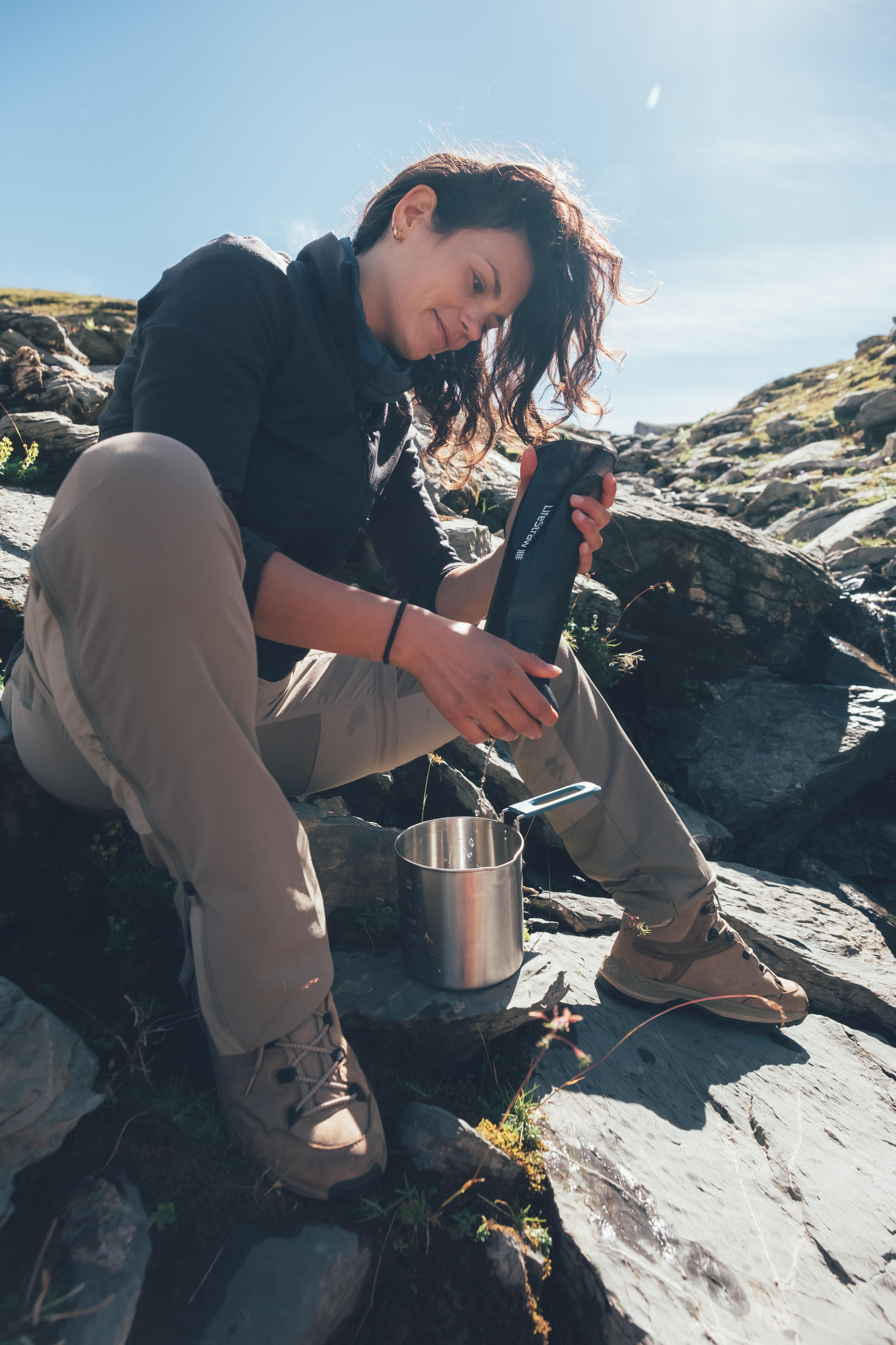 BERGKVIST® Outdoor Waterfilterfles FJÄLLKLAR (1l) - 1 liter drinkfles