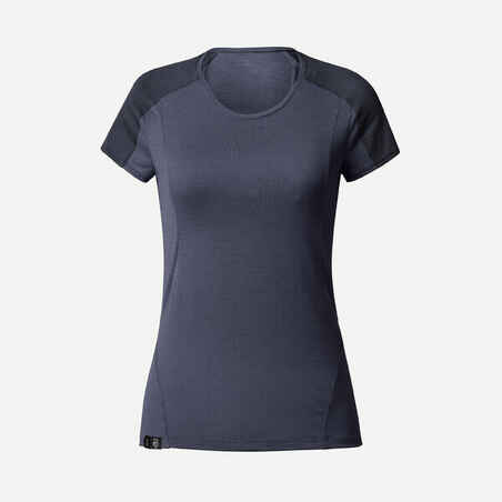 Moteriški trumparankoviai merinosų  vilnos kelioniniai marškinėliai „MT500“